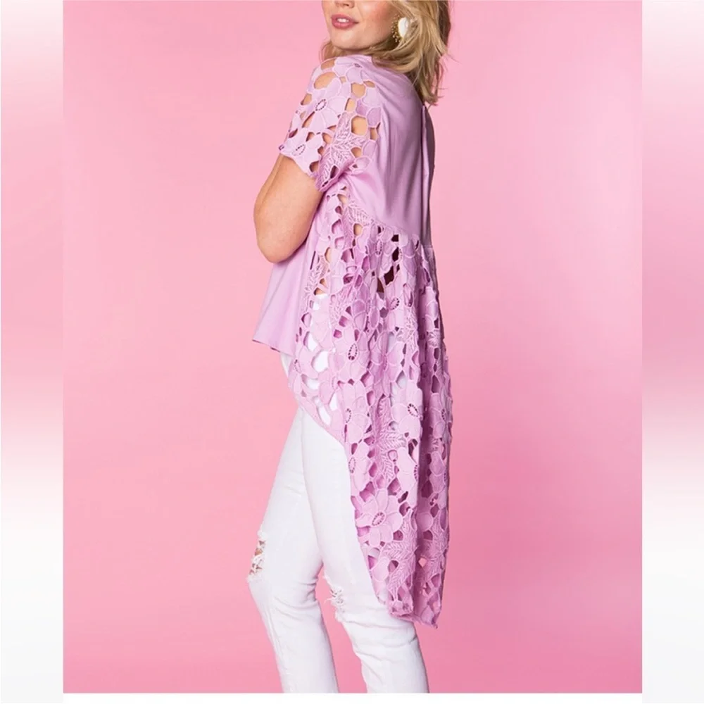 NWT CROSBY by Mollie Burch | Rock Star Print  Shawna Hi-Low Top -Sz S - Picture 9 of 11